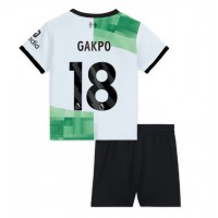 Dječji Nogometni Dres Liverpool Cody Gakpo #18 Gostujuci 2023-24 Kratak Rukav (+ Kratke hlače)